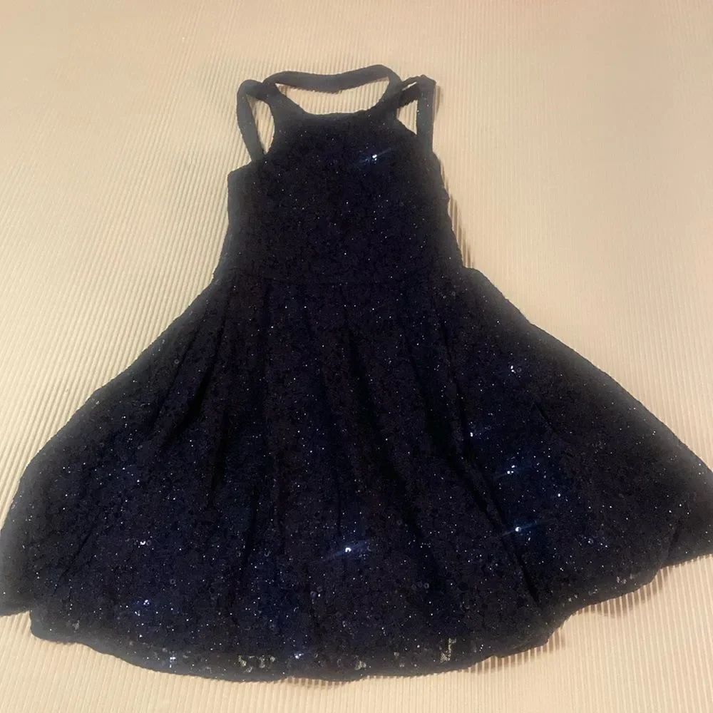 Morgan & Co Blue Sequined Party Dress 3/4